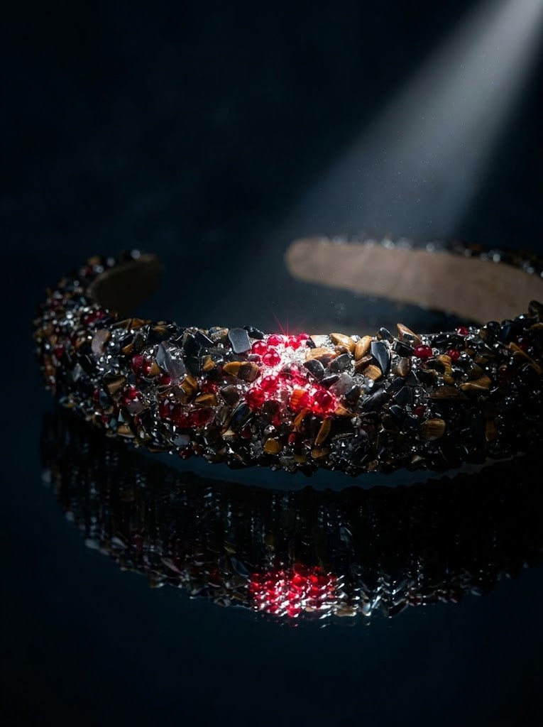 The Crystal Edit Natural Stone Headband Collection | Premium Gemstone Hairband | Midnight Royale