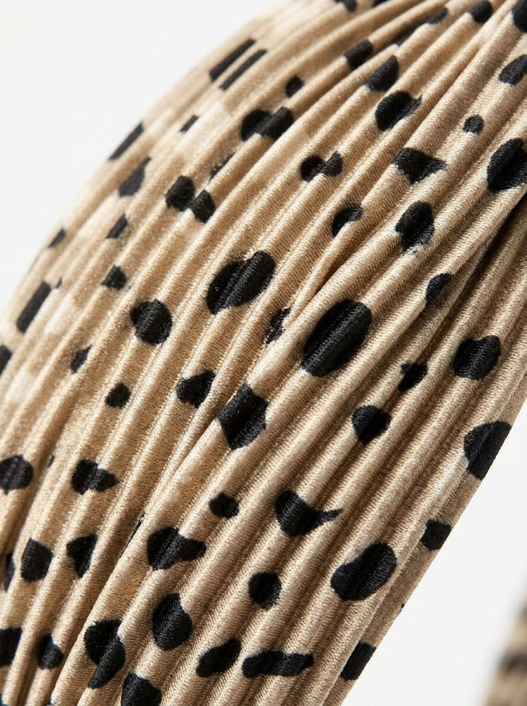 The Satin Edit Pleated Knot Headband | Premium Satin HairBand Collection | Vanilla Dots