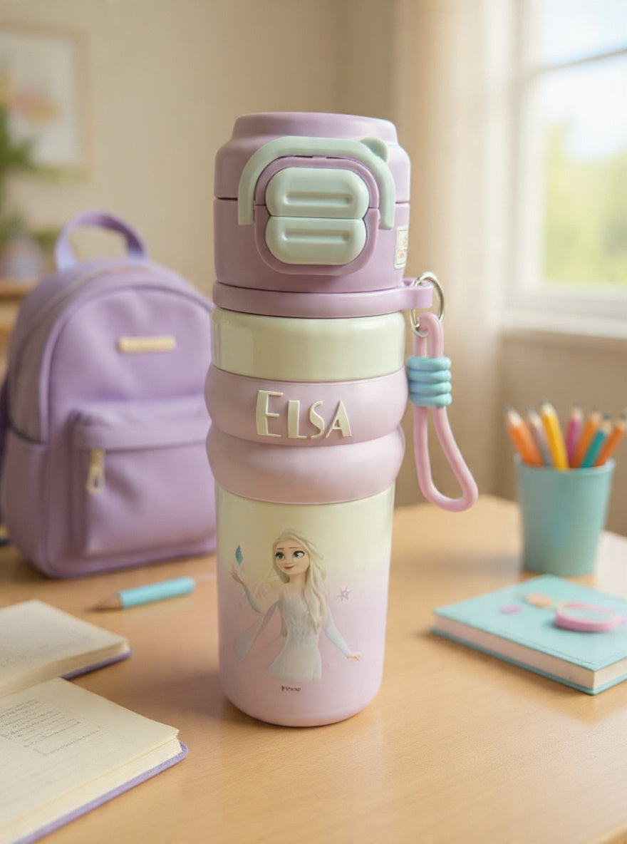 Frozen Elsa Dual-Drink Insulated Steel Bottle | 500 ml