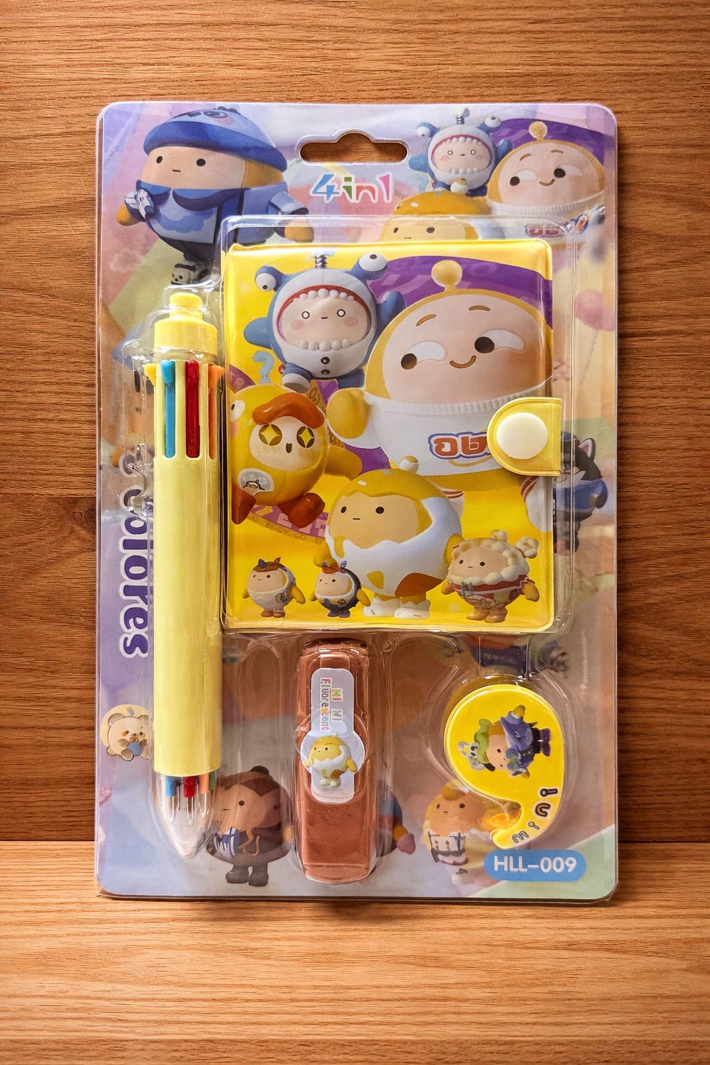 Cute 4-Piece Stationery Gift Set – Multicolor Pen, Diary, Tape & Highlighter