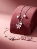 The Butterfly Crystal Necklace Set | Pink Butterfly Jewelry Collection