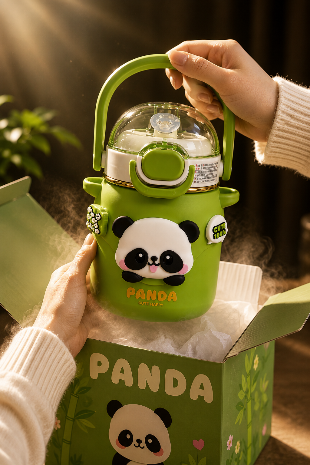 Panda Insulated Kids Sipper Bottle (Steel) | 500 ml – 3 Colors