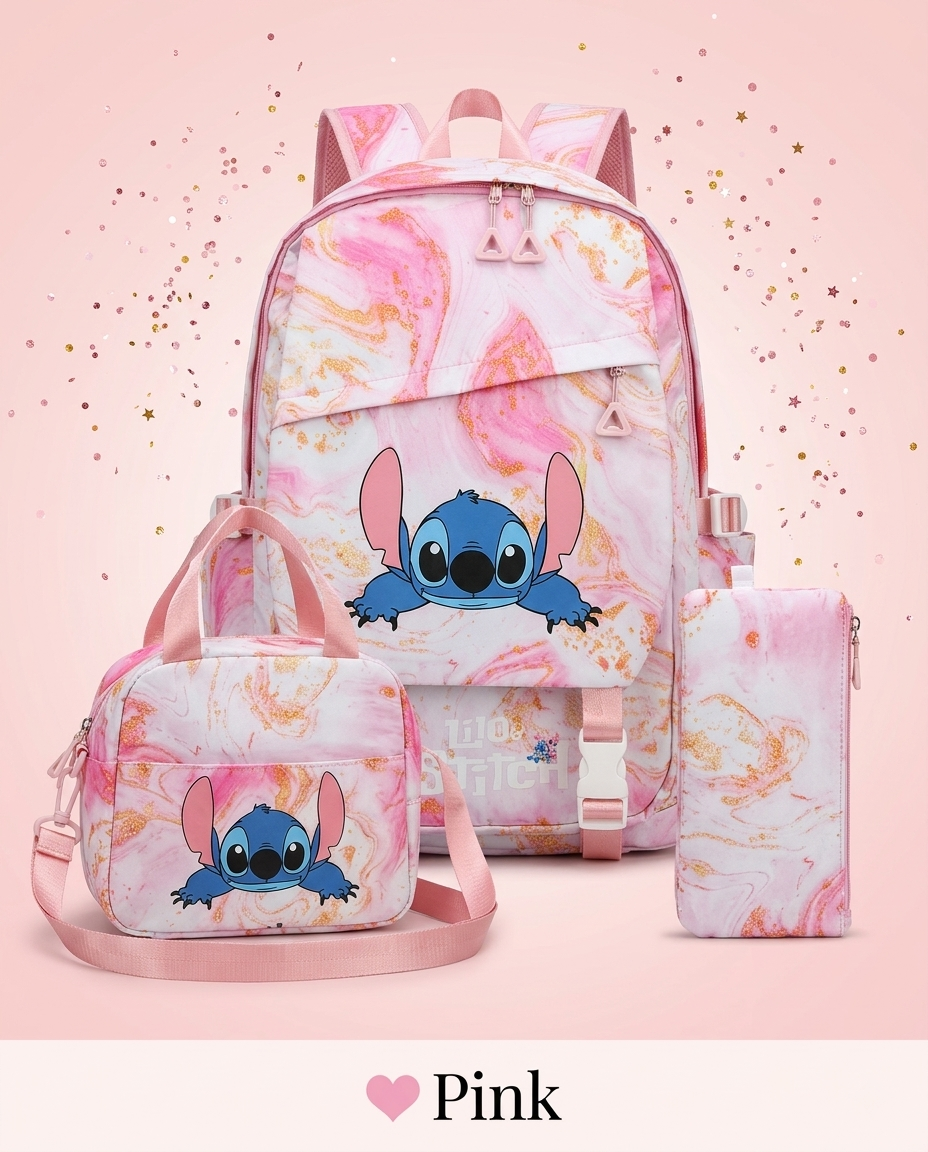 Lilo & Stitch Marble School Backpack Set