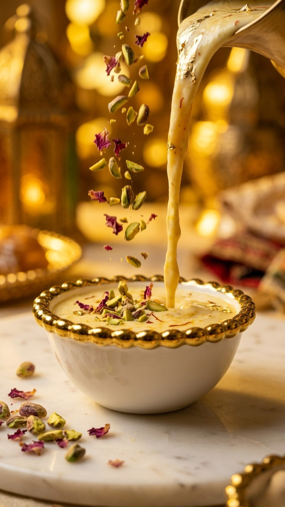 Luxury Gold Rim Ceramic Dessert Bowl – Premium Serving Bowl Set
