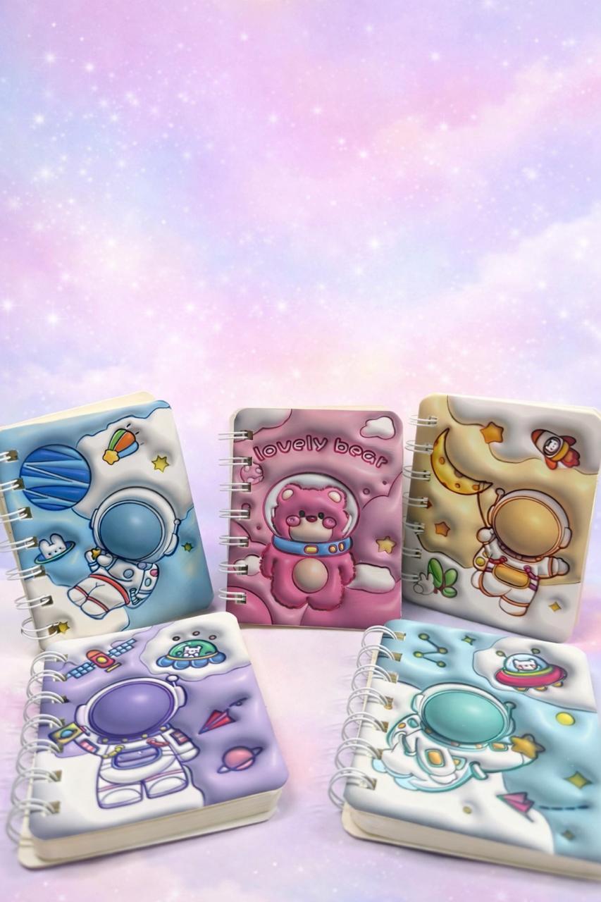 Space Adventure Mini Spiral Diary – Cute Pocket Notebook (5 Designs)