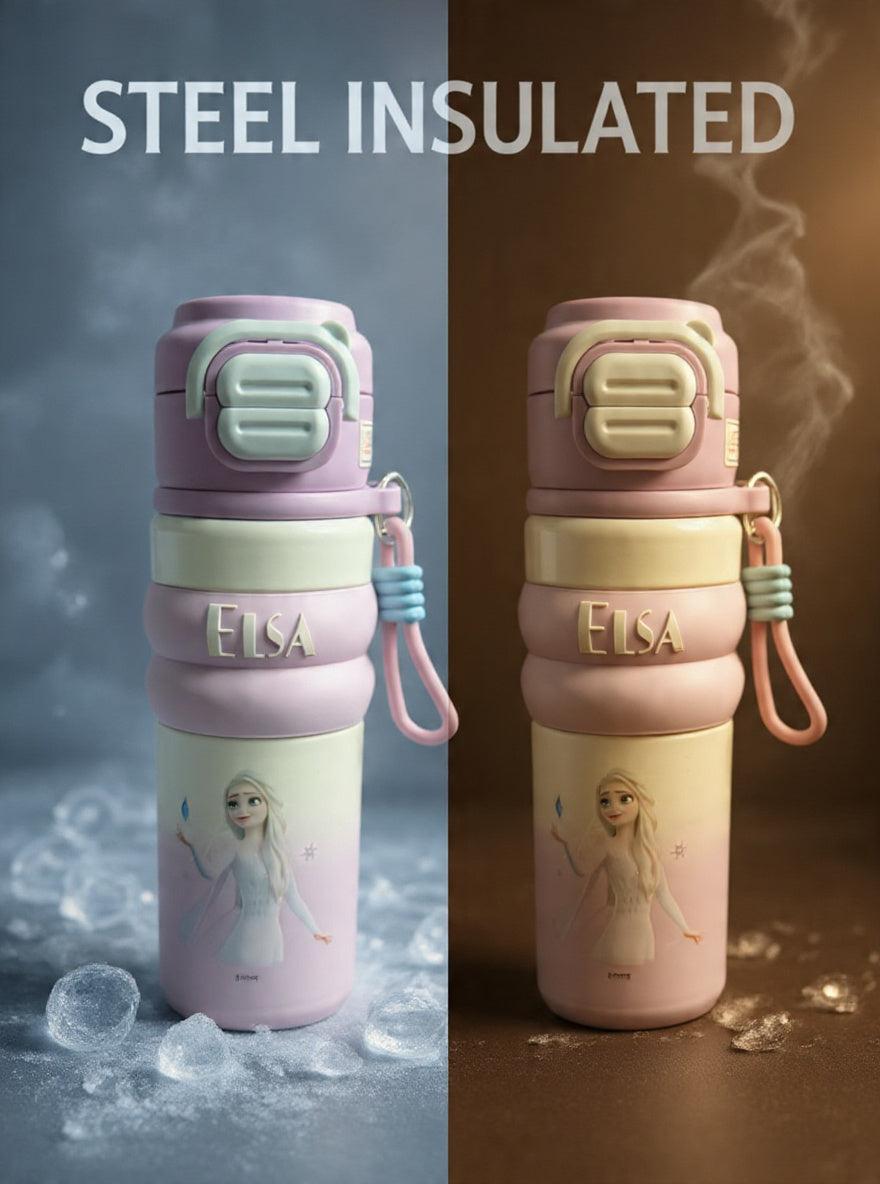 Frozen Elsa Dual-Drink Insulated Steel Bottle | 500 ml