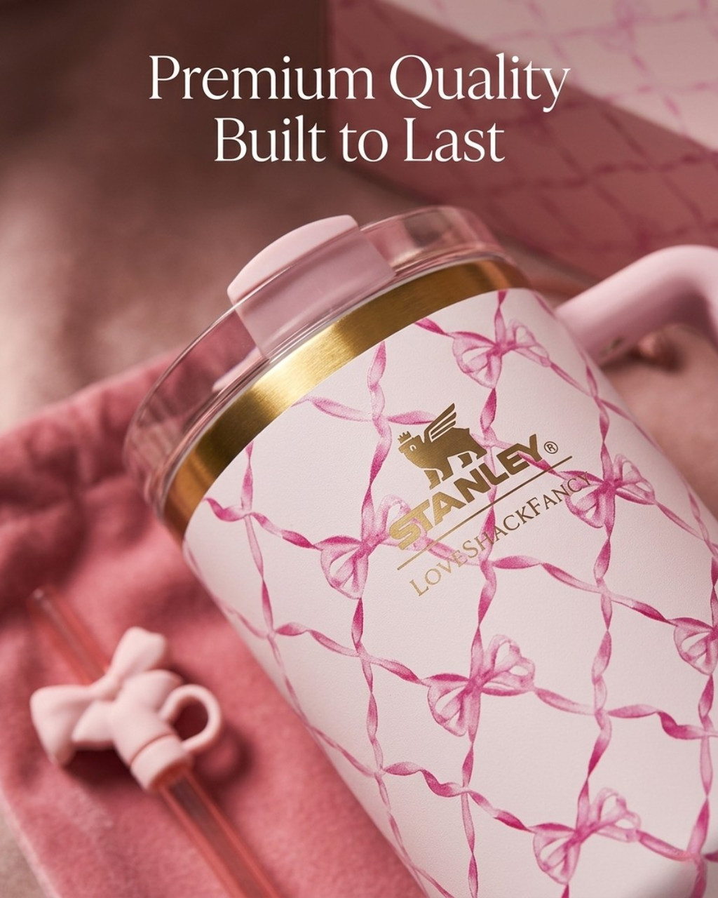 Premium Stanley Tumbler – Aesthetic Gift Set with Pouch & Straw (6 Variants)