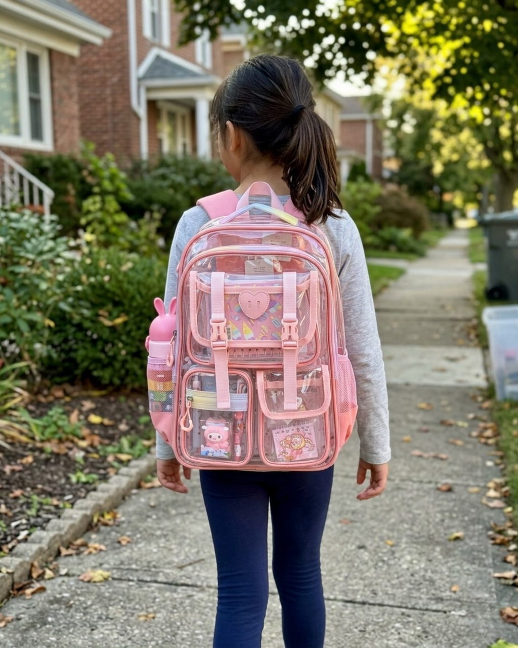 Peekaboo Pop Transparent Backpack – Cute & Functional School Bag