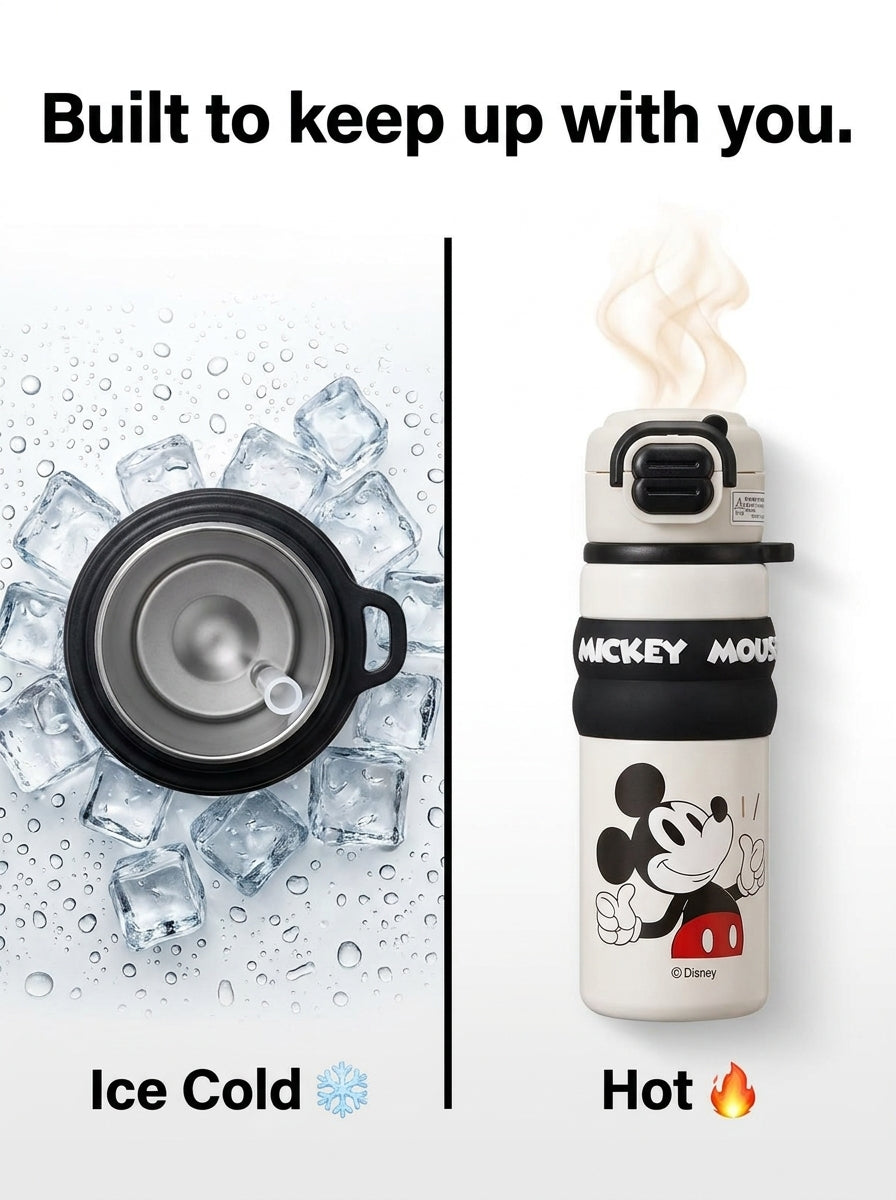 Mickey Classic Dual-Drink Insulated Steel Bottle | 500 ml