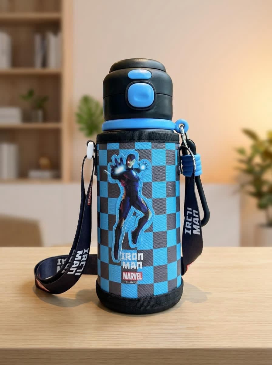 Marvel Avengers Dual-Drink Insulated Steel Bottle | Iron Man | 500 ml