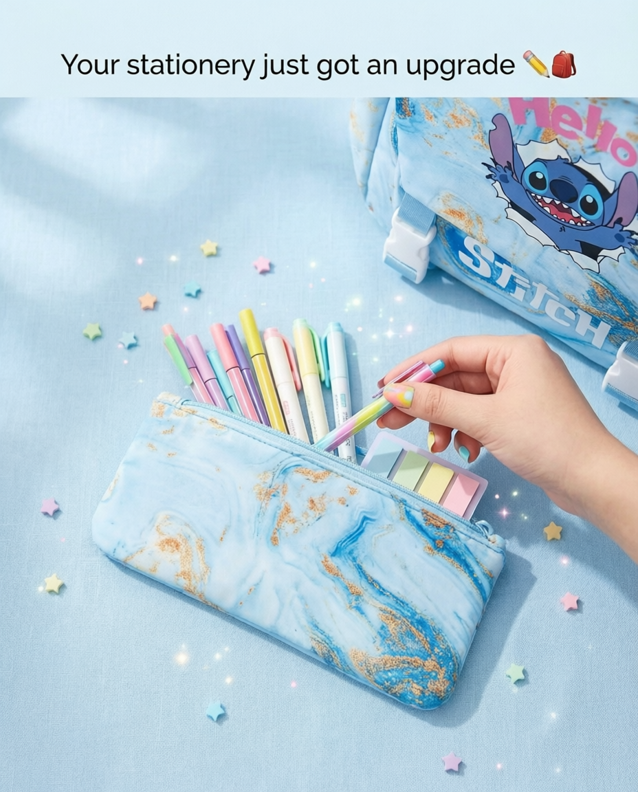 Lilo & Stitch Marble School Backpack Set
