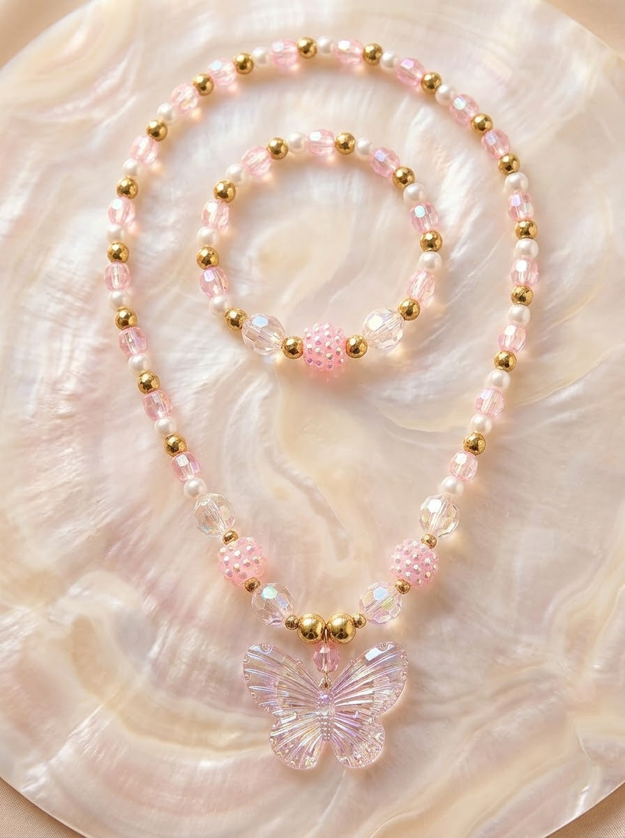 Butterfly Necklace & Bracelet Set