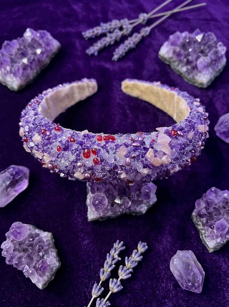 The Crystal Edit Natural Stone Headband Collection | Premium Gemstone Hairband | Amethyst Aura