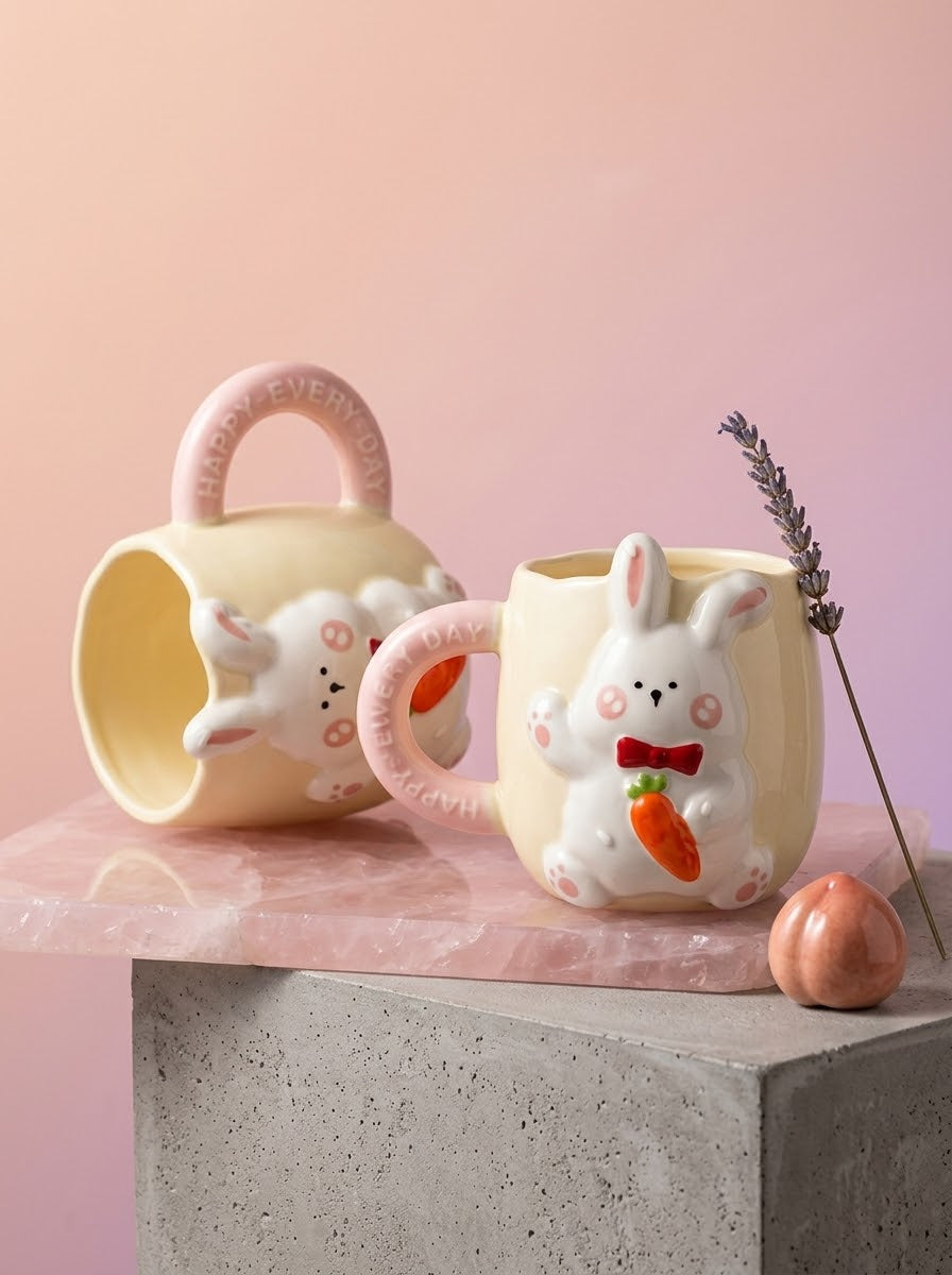 Carrot Kiss Bunny Mug – 350ml Premium 3D Ceramic Cup