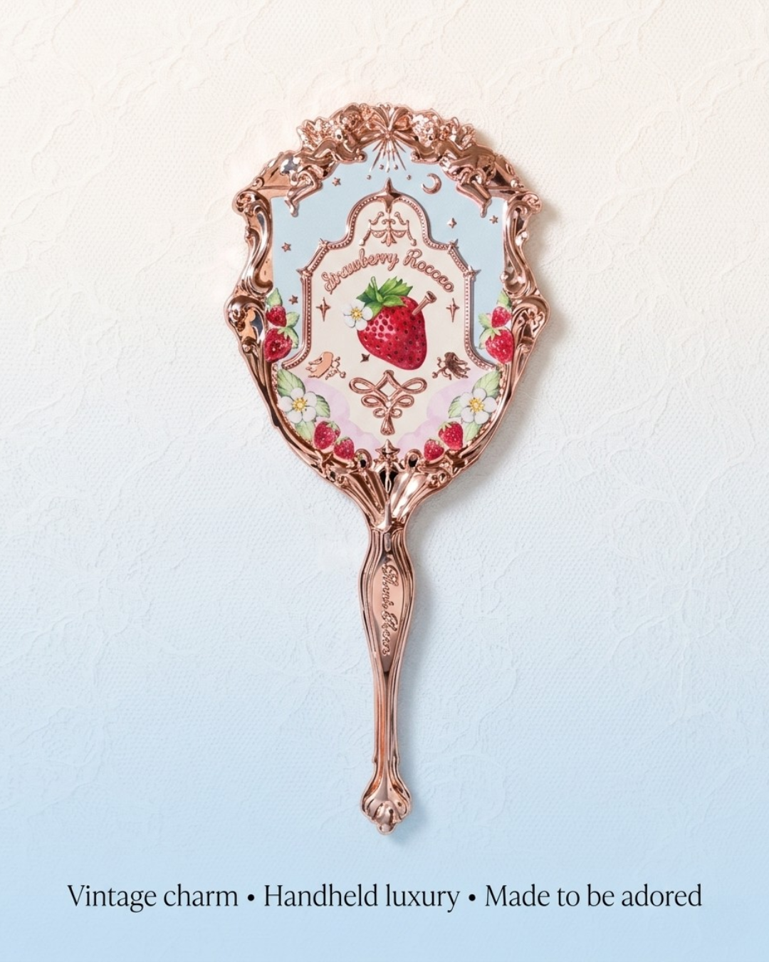 Flower Knows - Strawberry Rococo Hand Mirror | Handheld Mirror - Soft Blue | Vintage Beauty Collection ✨