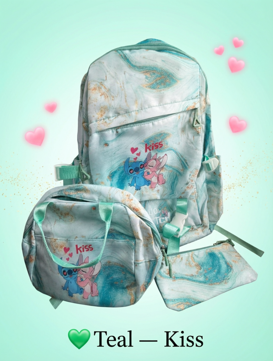 Lilo & Stitch Marble School Backpack Set