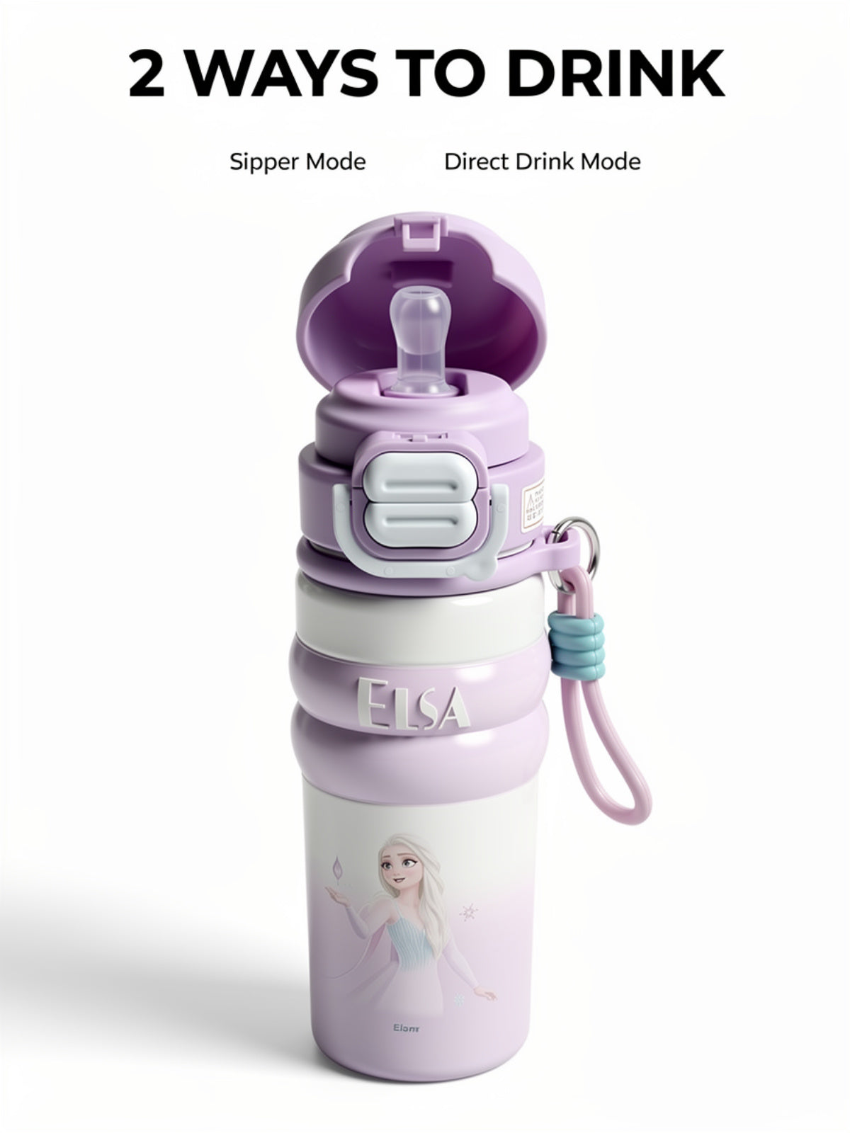 Frozen Elsa Dual-Drink Insulated Steel Bottle | 500 ml