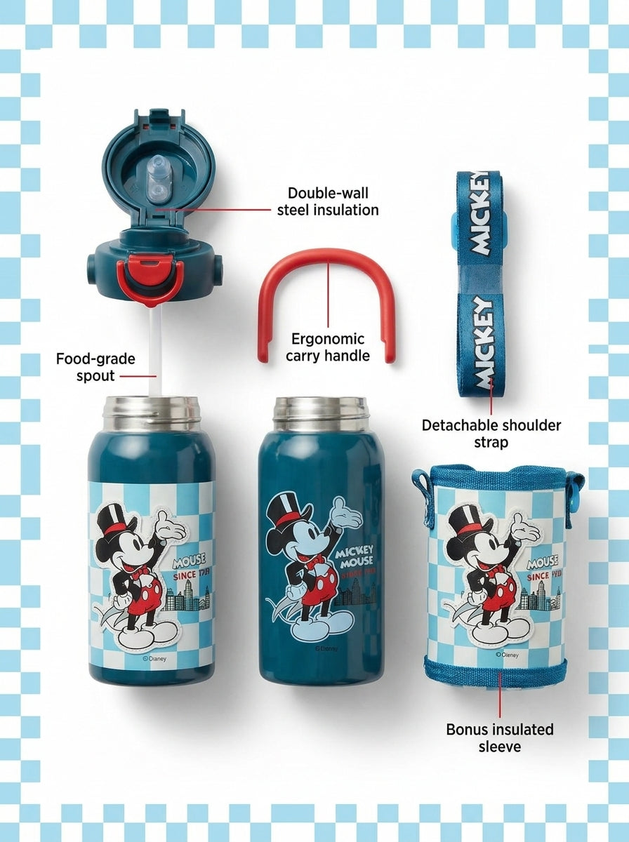 Mickey Adventure Dual-Drink Insulated Steel Bottle | 500 ml