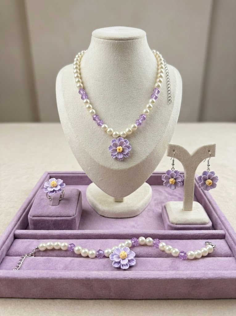 The Blossom Pearl Jewelry Set | Premium Floral Pearl Accessories Collection (2 Variants)