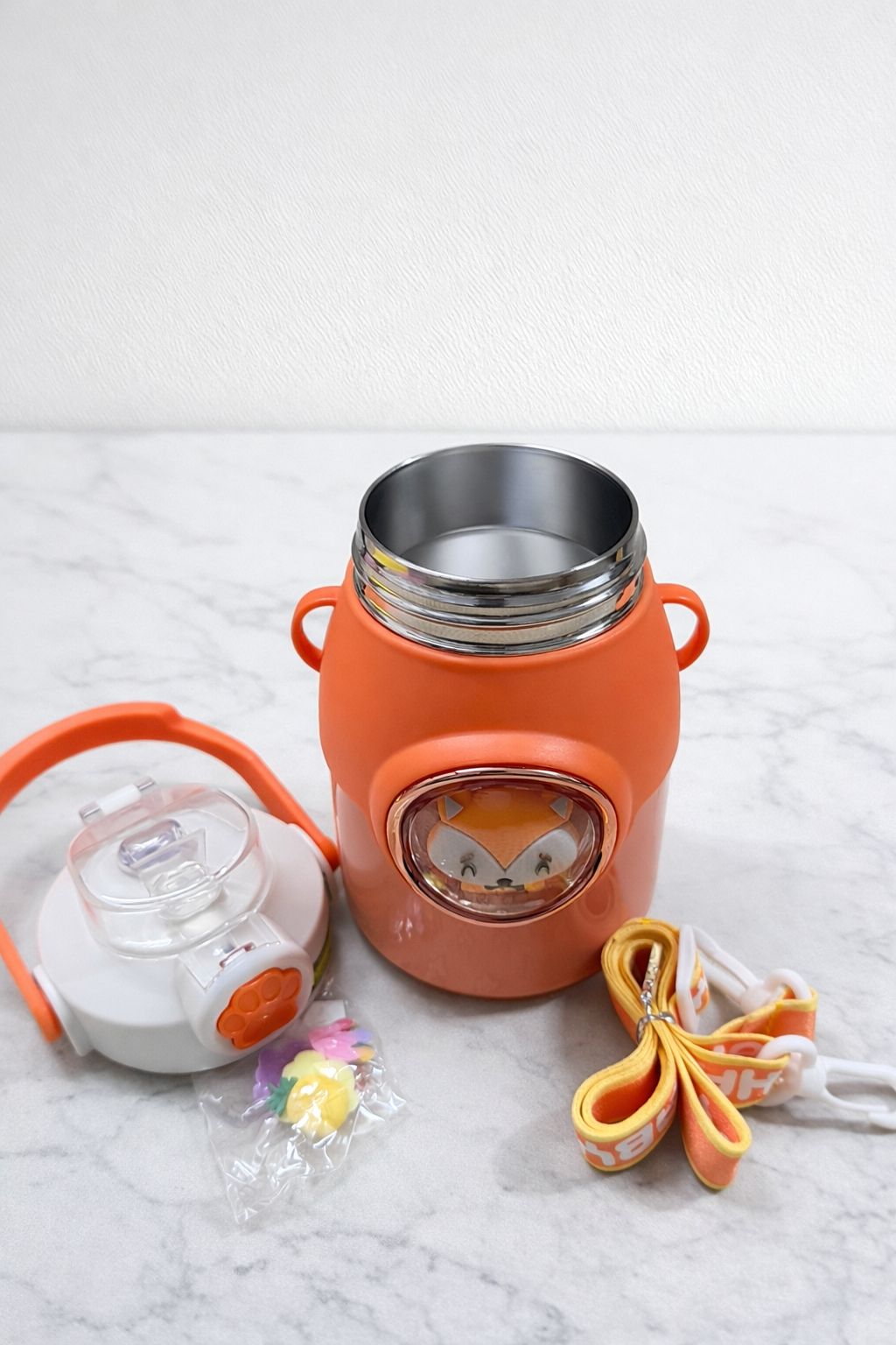 Cute Cartoon Kids Water Bottle with Handle & Strap – 750ml Capacity