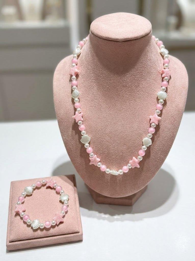 The Starfish & Pearl Necklace + Bracelet Set | Ocean-Inspired Kids Accessories