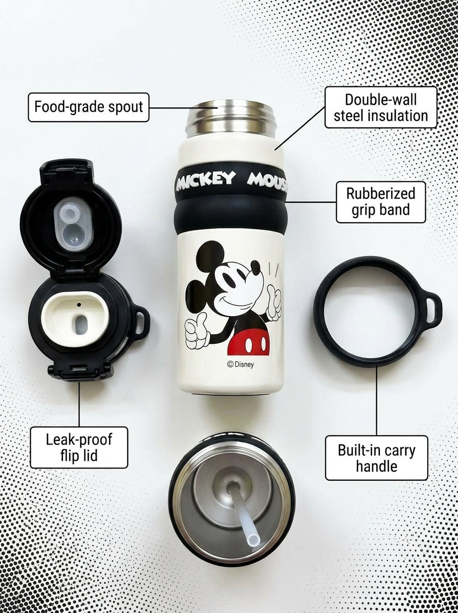 Mickey Classic Dual-Drink Insulated Steel Bottle | 500 ml