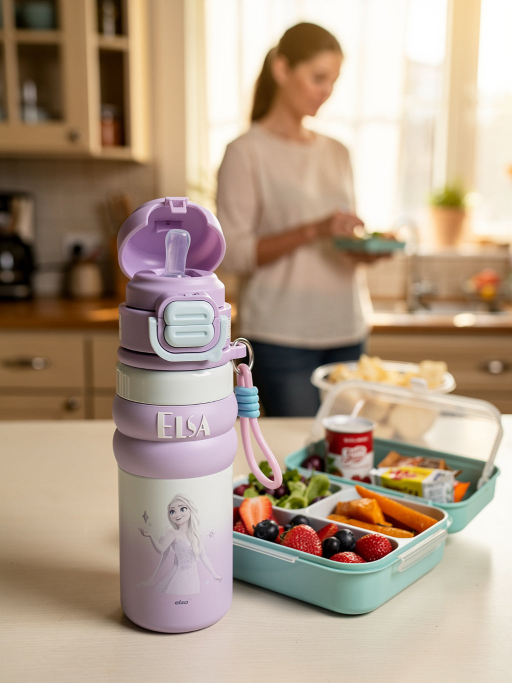 Frozen Elsa Dual-Drink Insulated Steel Bottle | 500 ml